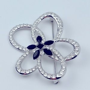Signed Givenchy Rhinestone floral brooch